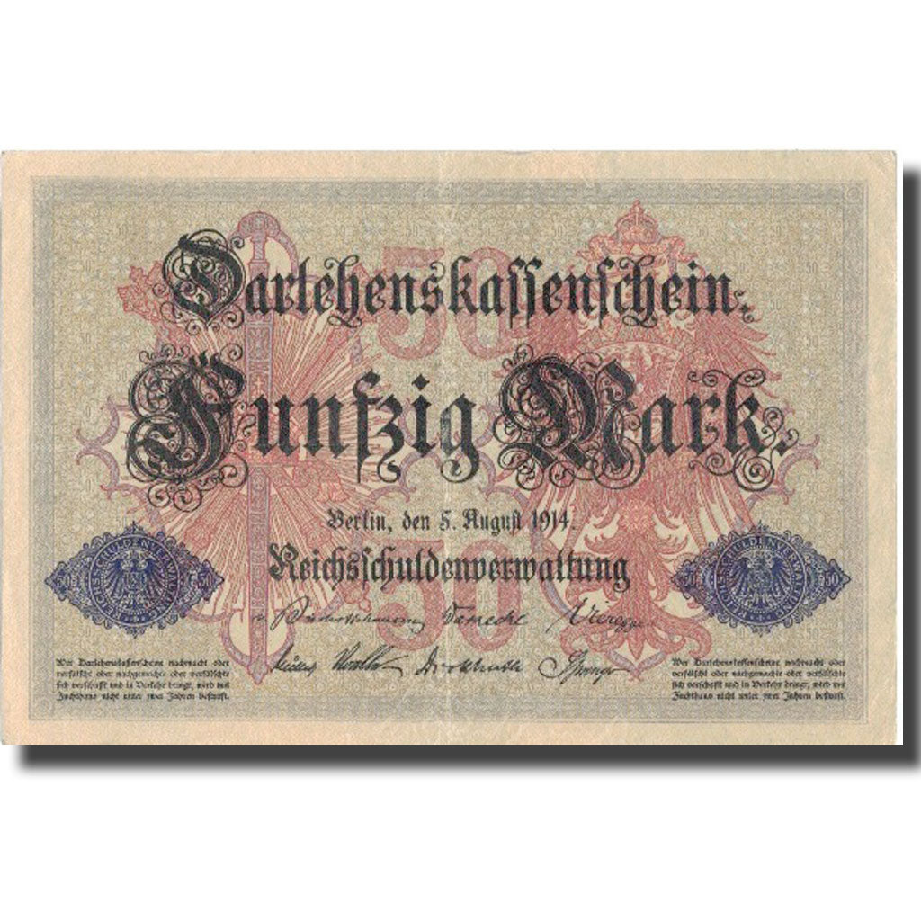 Banknote, Germany, 50 Mark, 1914, 1914-08-05, KM:49a, EF(40-45)