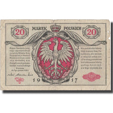 Banknote, Poland, 20 Marek, 1917, 1917, KM:14, VF(20-25)
