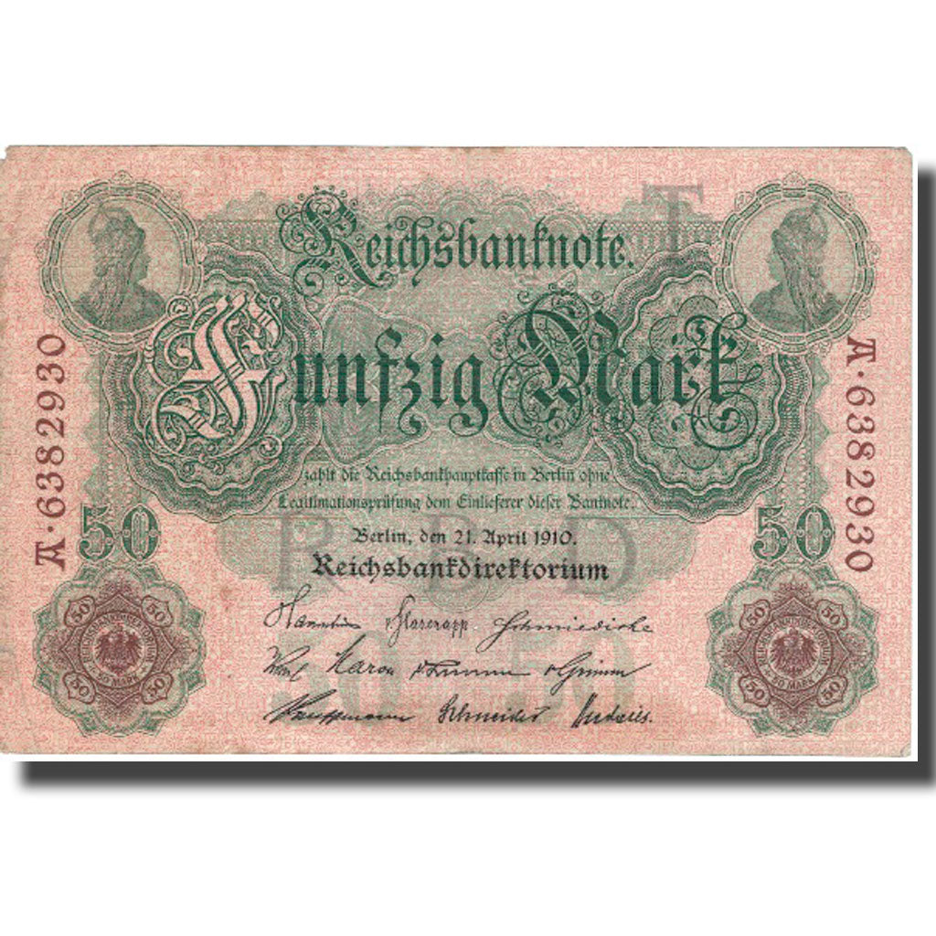 Banconote, Germania, 50 Mark, 1910, 1910, KM:41, MB+