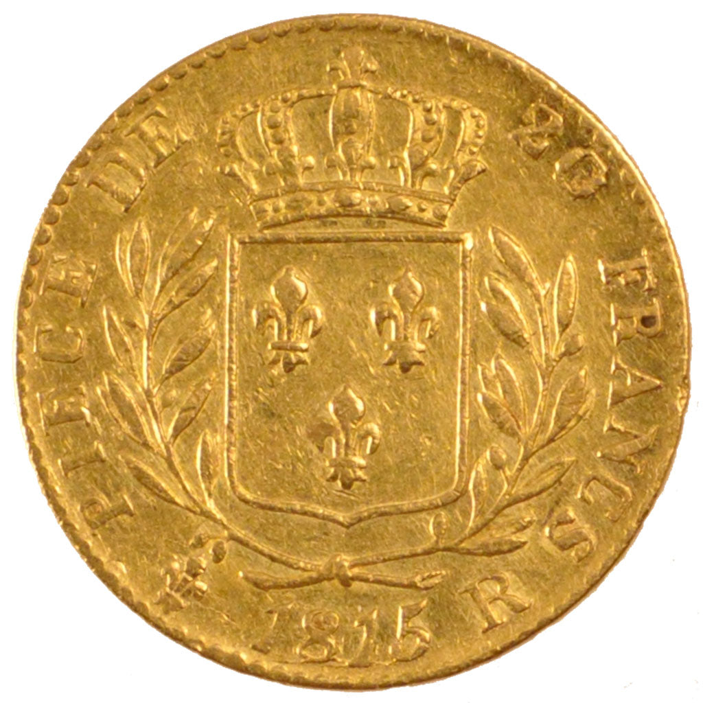 FRANCE, 20 Francs, 1815, London, AU(50-53), Gold, Gadoury #1027, 6.45
