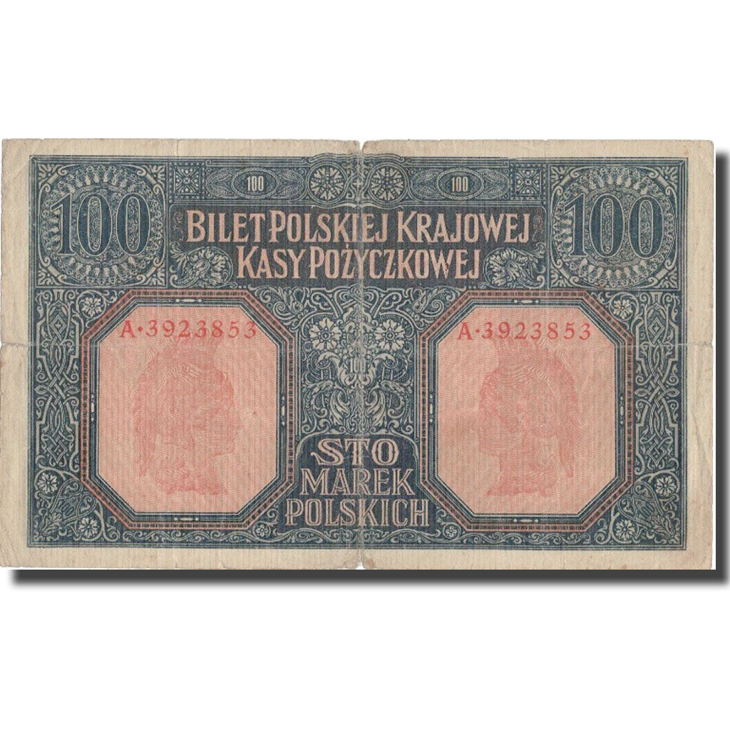 Banknote, Poland, 100 Marek, 1916, 1916, KM:6b, VF(30-35)