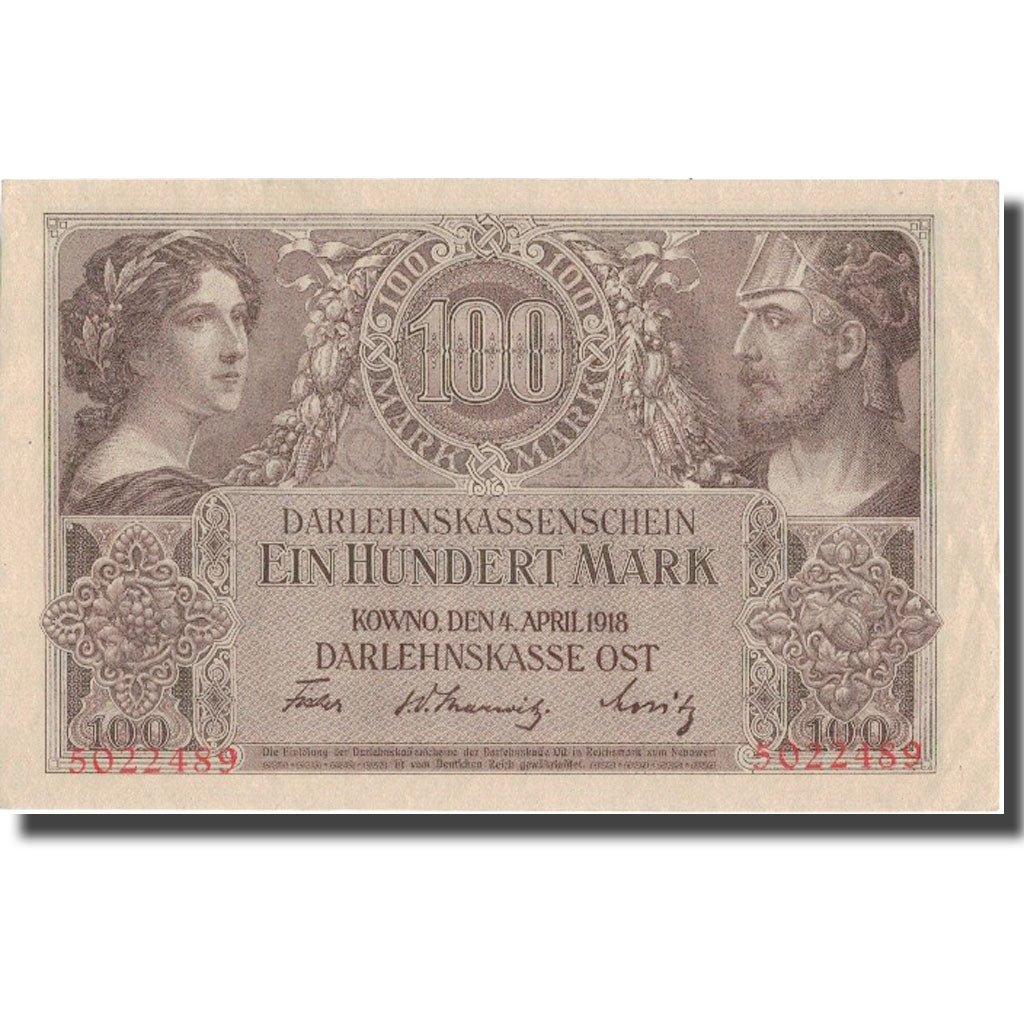 Banknote, Germany, 100 Mark, 1918, 1918-04-04, KM:R133, AU(55-58)
