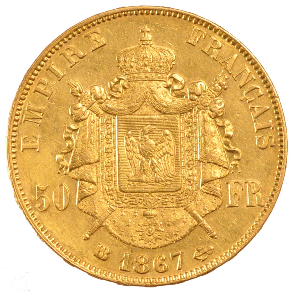 Second Empire, 50 Francs or Napoléon III tête laurée
