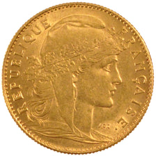 FRANCE, Marianne, 10 Francs, 1909, Paris, KM #846, AU(50-53), Gold, Gadoury...