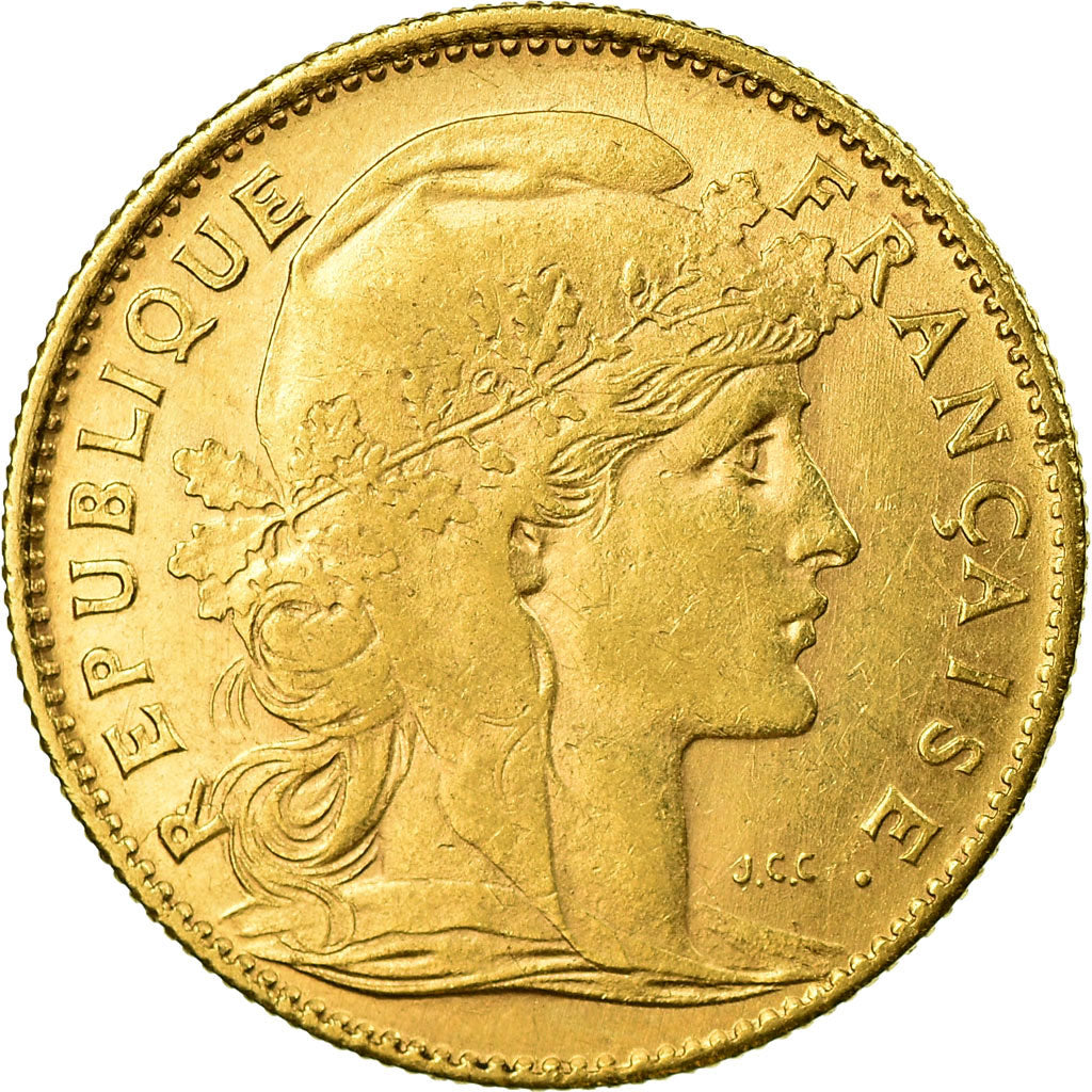 Coin, France, Marianne, 10 Francs, 1909, Paris, AU(50-53), Gold, KM:846