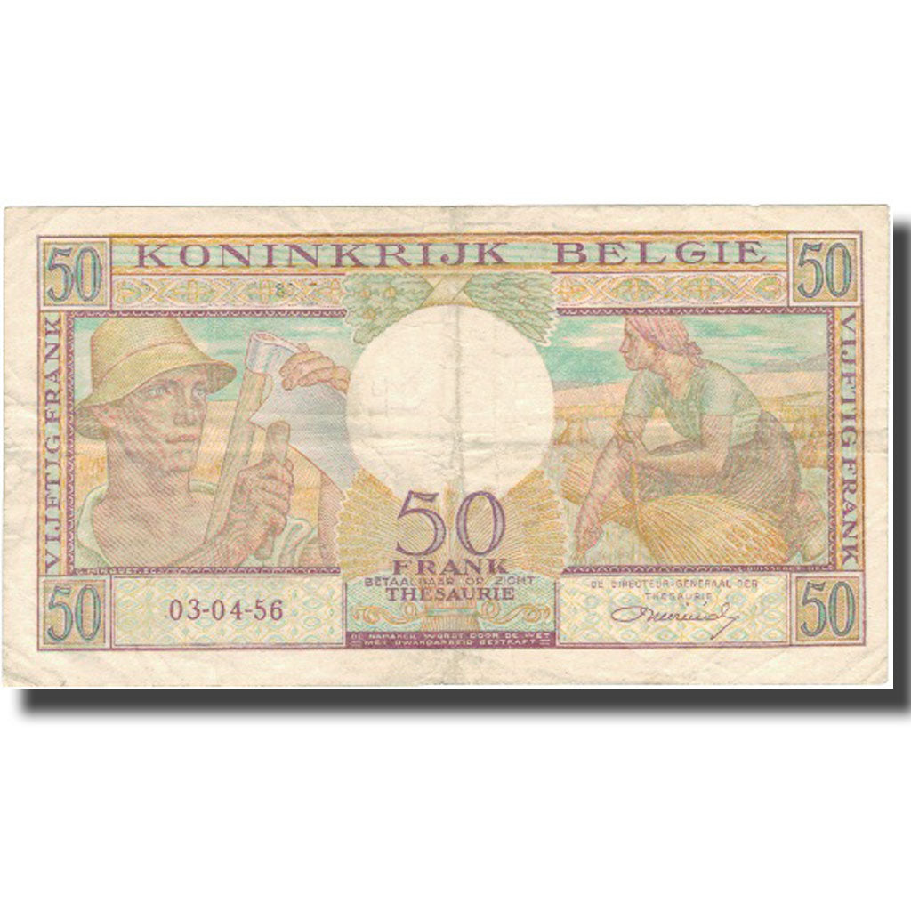 Banknote, Belgium, 50 Francs, 1956, 1956-04-03, KM:133b, EF(40-45)