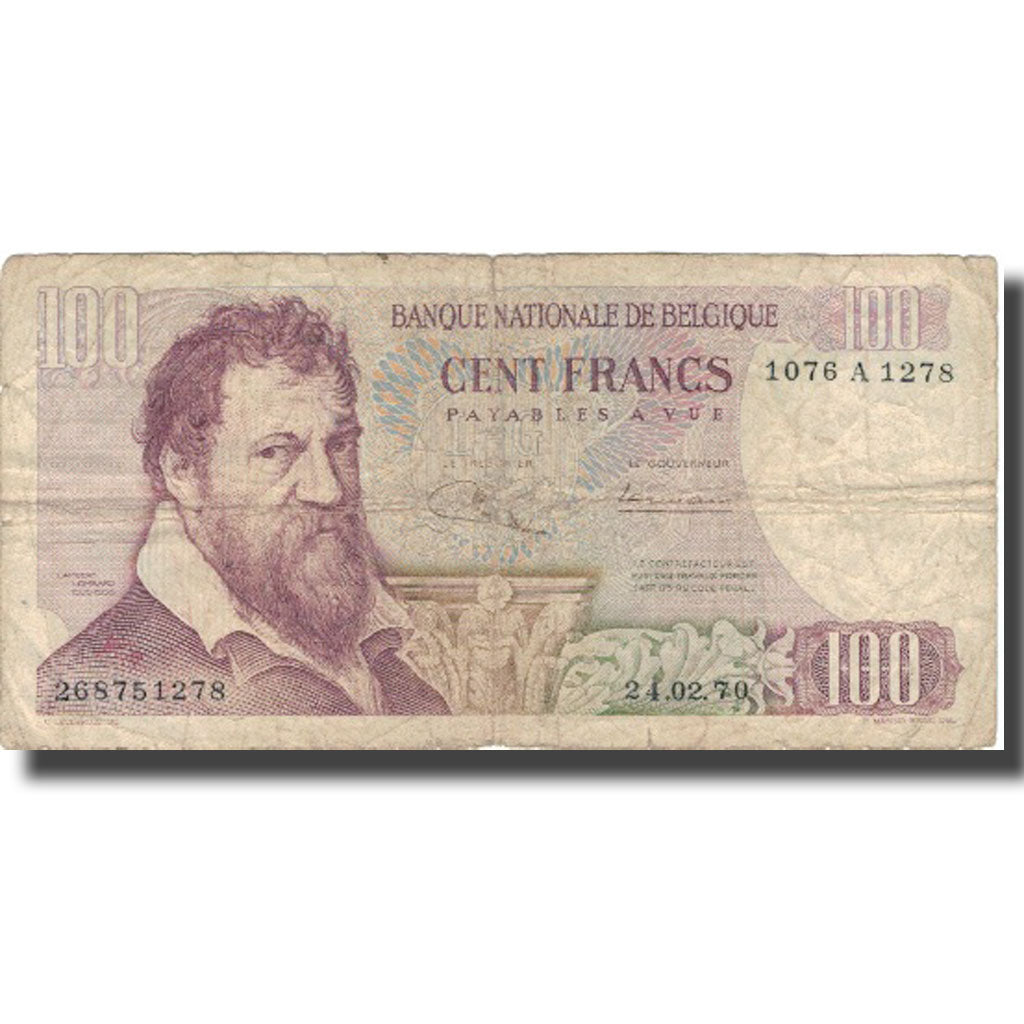 Banknote, Belgium, 100 Francs, 1970, 1970-02-24, KM:134b, VF(20-25)