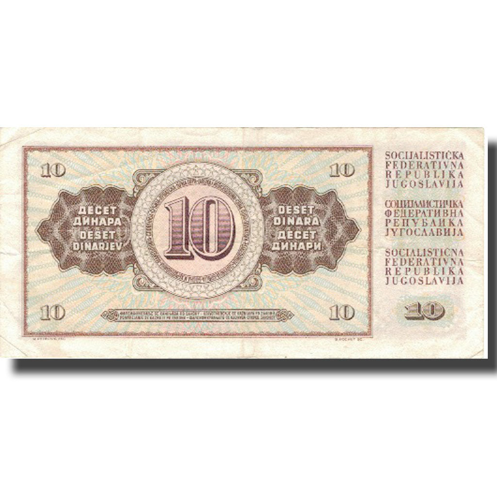 Billet, Yougoslavie, 10 Dinara, 1968, 1968-05-01, KM:82c, TTB+