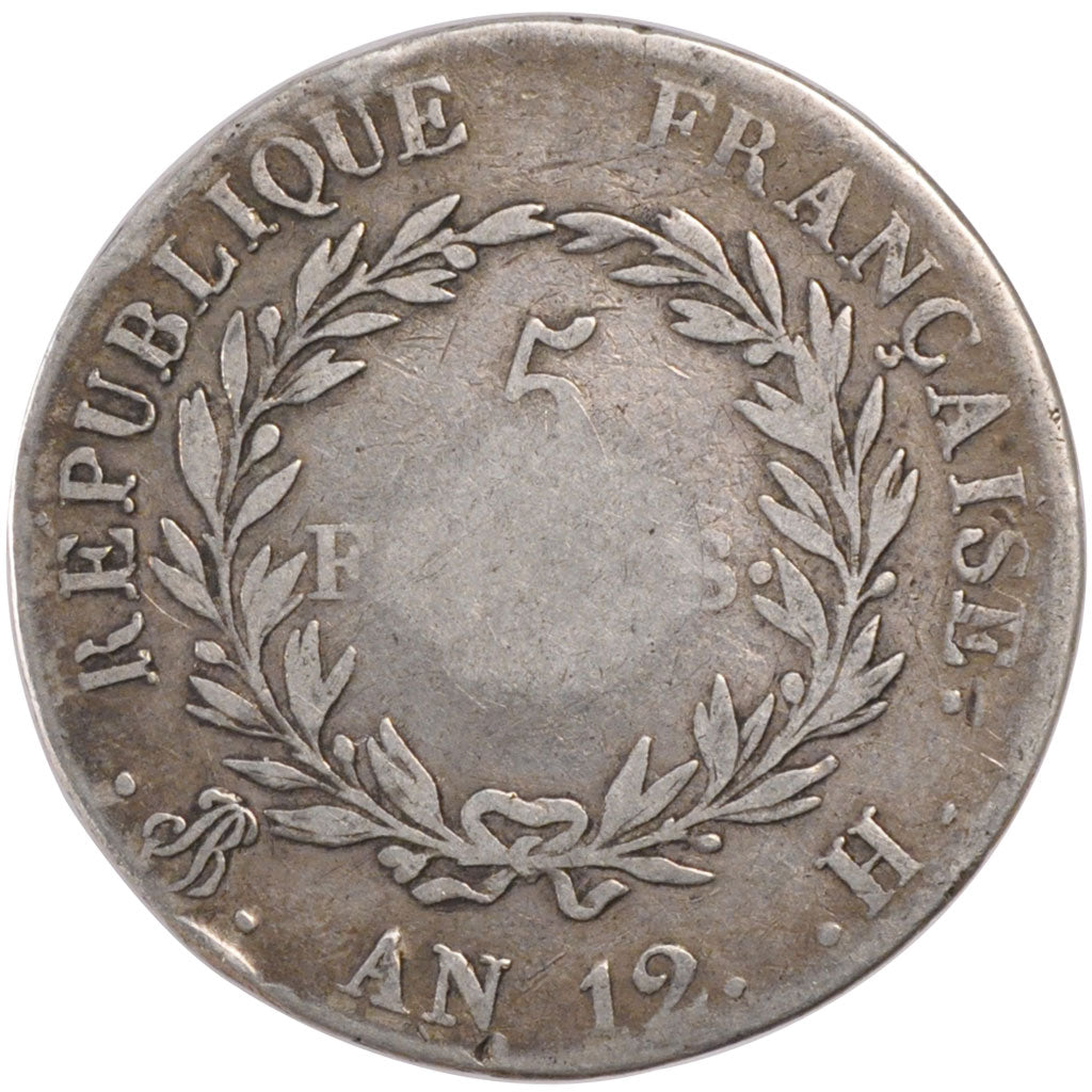FRANCE, 5 Francs, 1803, La Rochelle, VG(8-10), Silver, 24.54