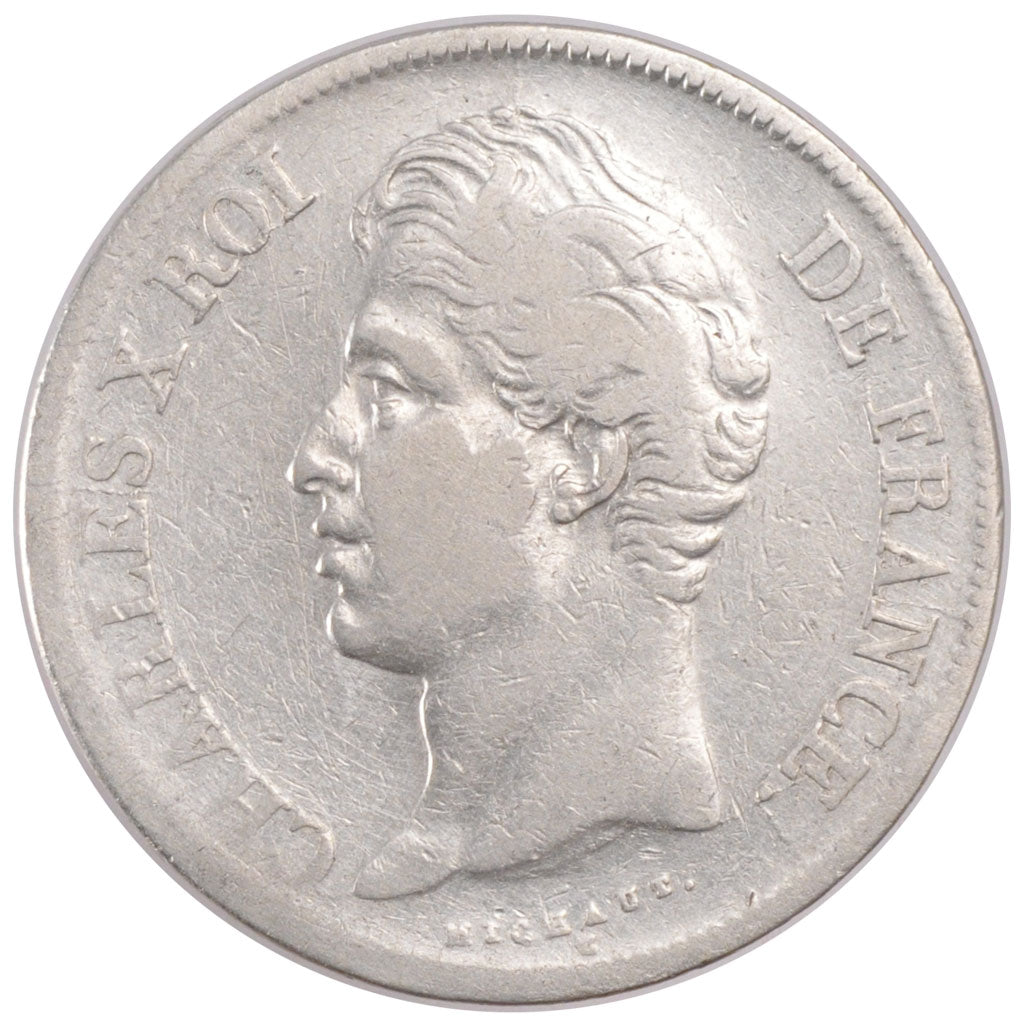 FRANCE, Charles X, 5 Francs, 1828, Toulouse, KM #728.9, VF(20-25), Silver,...