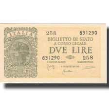 Biljet, Italië, 2 Lire, 1944, 1944, KM:M11b, NIEUW
