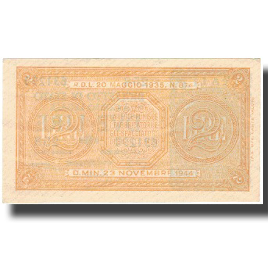 Banknote, Italy, 2 Lire, 1944, 1944, KM:M11b, UNC(65-70)
