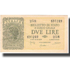 Banknote, Italy, 2 Lire, 1944, 1944, KM:M11b, UNC(65-70)
