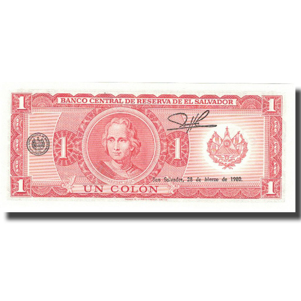 Banknote, El Salvador, 1 Colon, 1977, 1977-07-07, KM:133Aa, UNC(65-70)