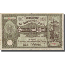 Banconote, DANZICA, 1000 Mark, 1922, 1922-10-31, KM:15, MB+