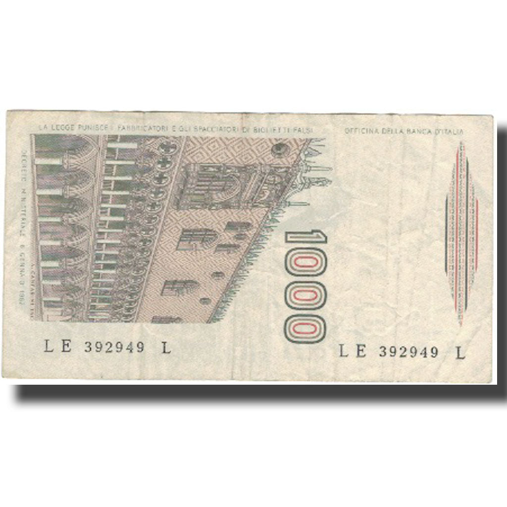 Banknote, Italy, 1000 Lire, KM:109b, EF(40-45)