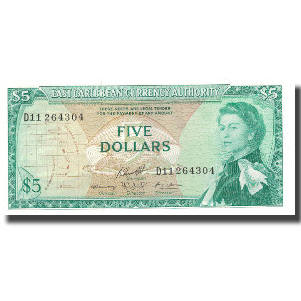 Banknote, East Caribbean States, 5 Dollars, 1966, 1966, KM:14h, UNC(64)