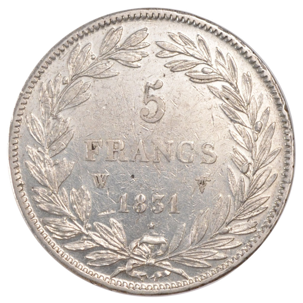 FRANCE, 5 Francs, 1831, Lille, EF(40-45), Silver, Gadoury #676, 24.95