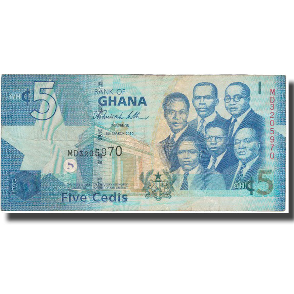 Banknote Ghana 5 Cedis 2010 2010 KM:38b VF(20-25) – Numiscorner.com