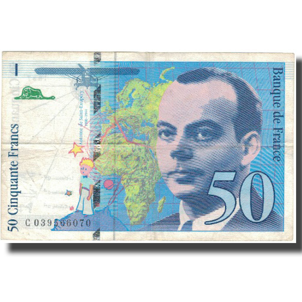 France, 50 Francs, 50 F 1992-1999 ''St Exupéry'', 1997, 1997, VF(30-35)