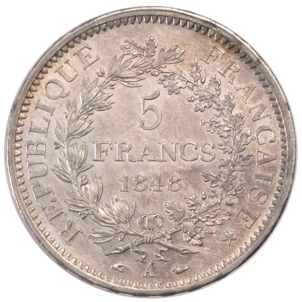 Coin, France, Hercule, 5 Francs, 1848, Paris, AU(55-58), Silver, Gadoury:683