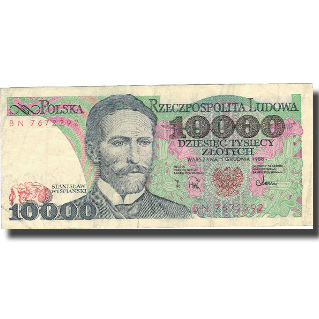 Banconote, Polonia, 10,000 Zlotych, 1988, 1988-12-01, KM:151b, MB+