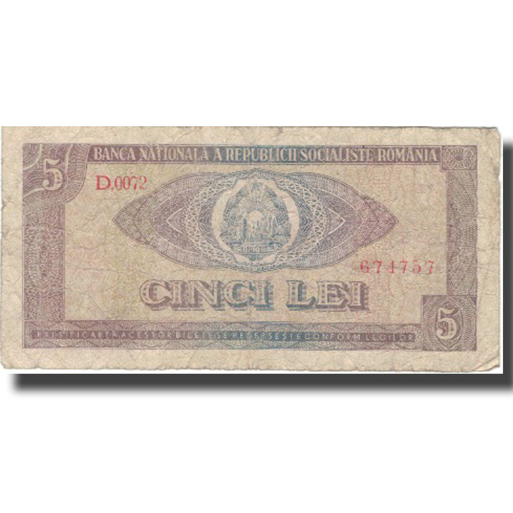 Billet, Roumanie, 5 Lei, 1966, 1966, KM:93a, TB