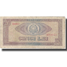 Billet, Roumanie, 5 Lei, 1966, 1966, KM:93a, TB