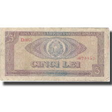 Banconote, Romania, 5 Lei, 1966, 1966, KM:93a, MB