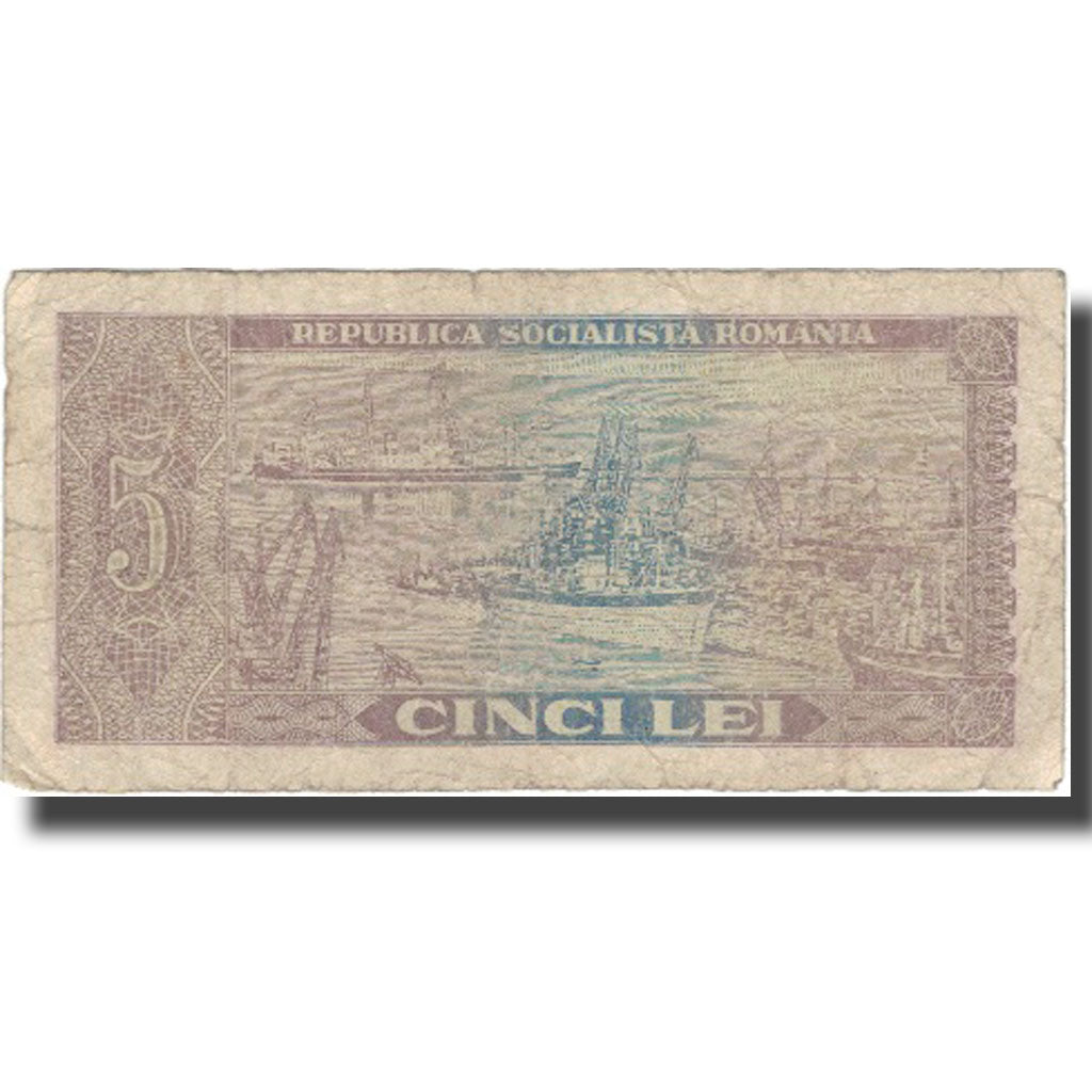 Billet, Roumanie, 5 Lei, 1966, 1966, KM:93a, TB
