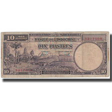 Banconote, INDOCINA FRANCESE, 10 Piastres, 1947, 1947, KM:80a, MB+