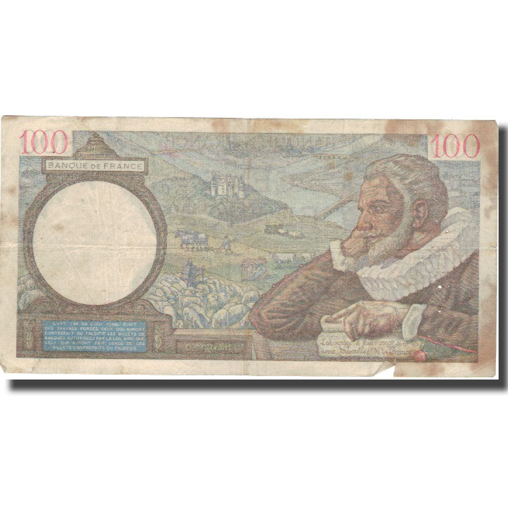France, 100 Francs, 100 F 1939-1942 ''Sully'', 1940, 1940-03-07, B+
