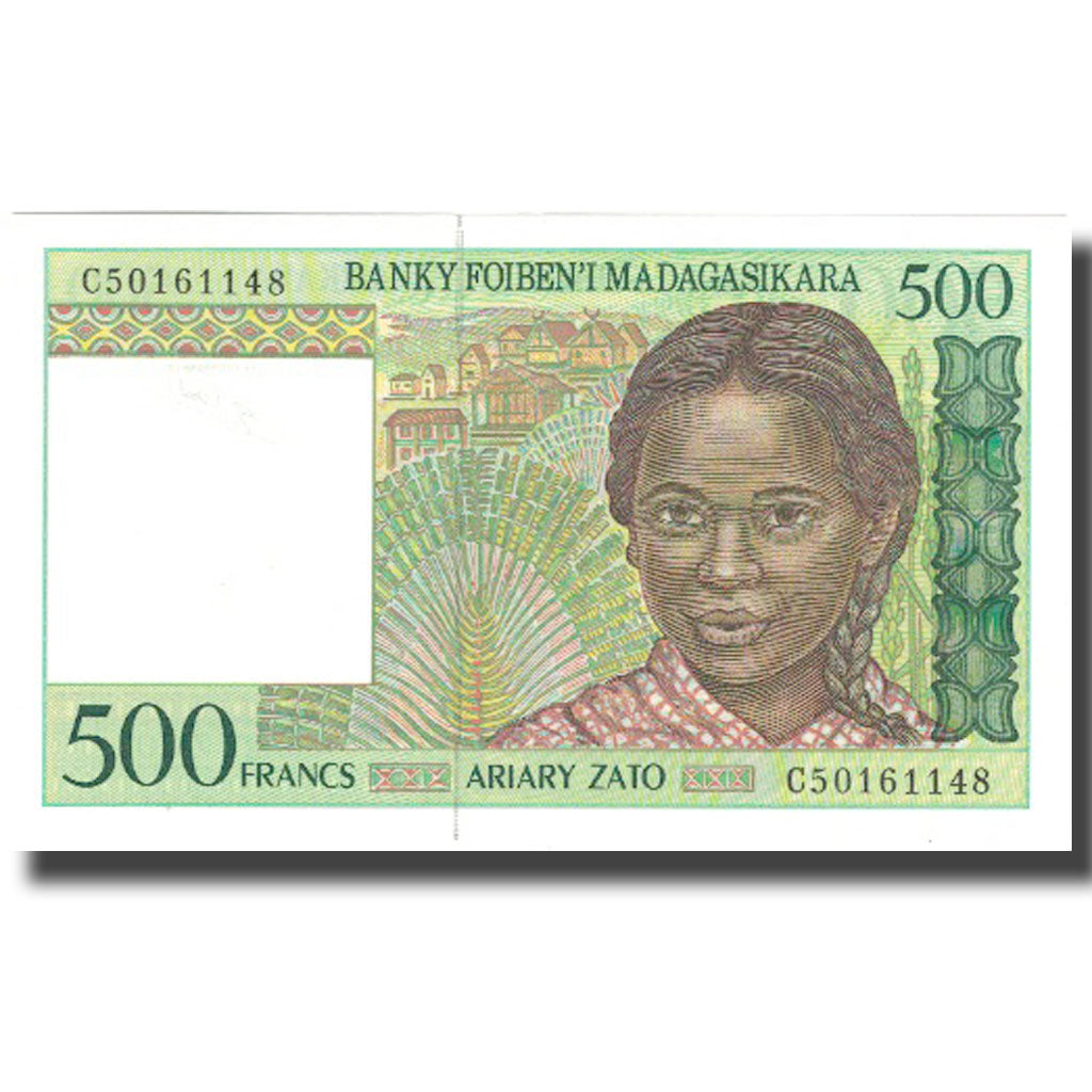 Banknote, Madagascar, 500 Francs = 100 Ariary, 1991, 1991, KM:75b, UNC(60-62)