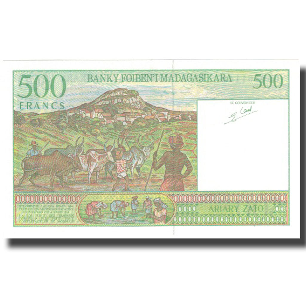Banknote, Madagascar, 500 Francs = 100 Ariary, 1991, 1991, KM:75b, UNC(60-62)