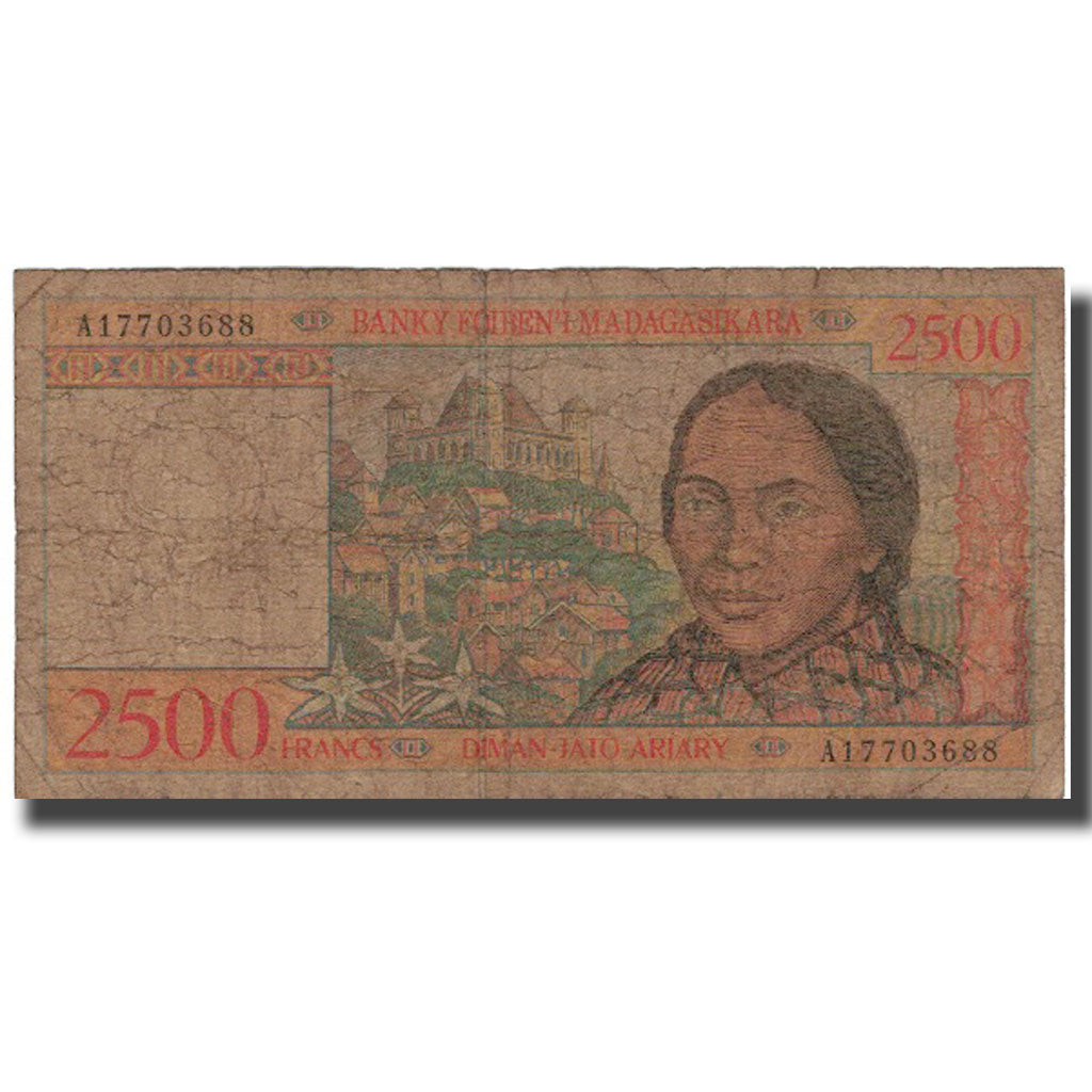 Banknote, Madagascar, 2500 Francs = 500 Ariary, 1998, 1998, KM:81, VG(8-10)