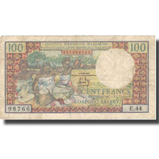 Banknote, Madagascar, 100 Francs =  20 Ariary, 1966, 1966, KM:57a, VF(20-25)