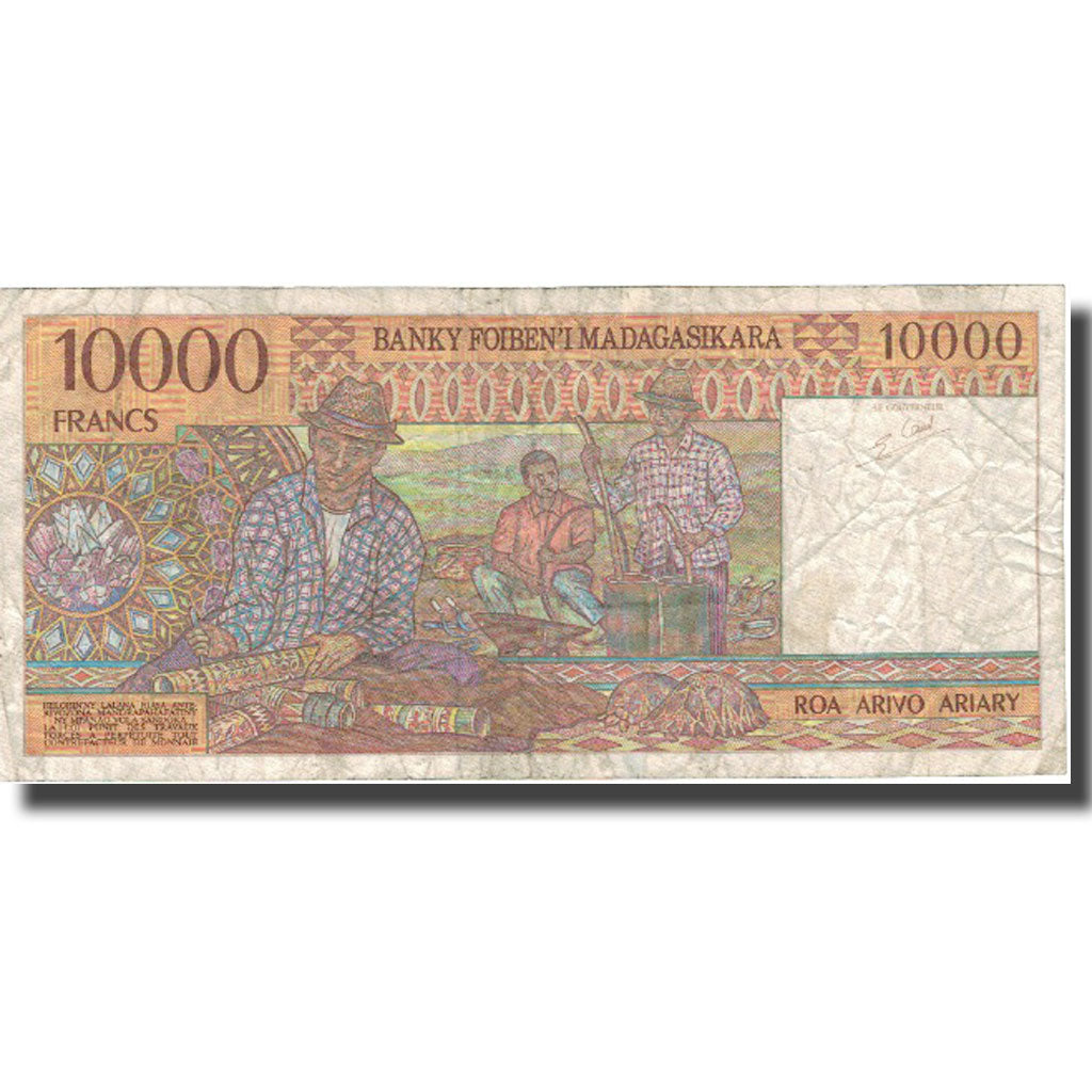 Banknote, Madagascar, 10,000 Francs = 2000 Ariary, 1995, 1995, KM:79b, VF(20-25)