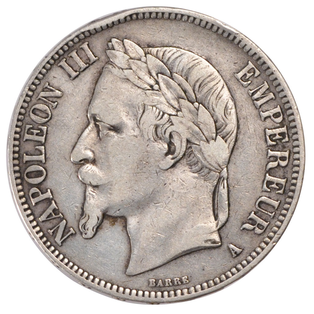 Francia, Napoleon III, Napoléon III, 5 Francs, 1868, Paris, BB, Argento, Gad...