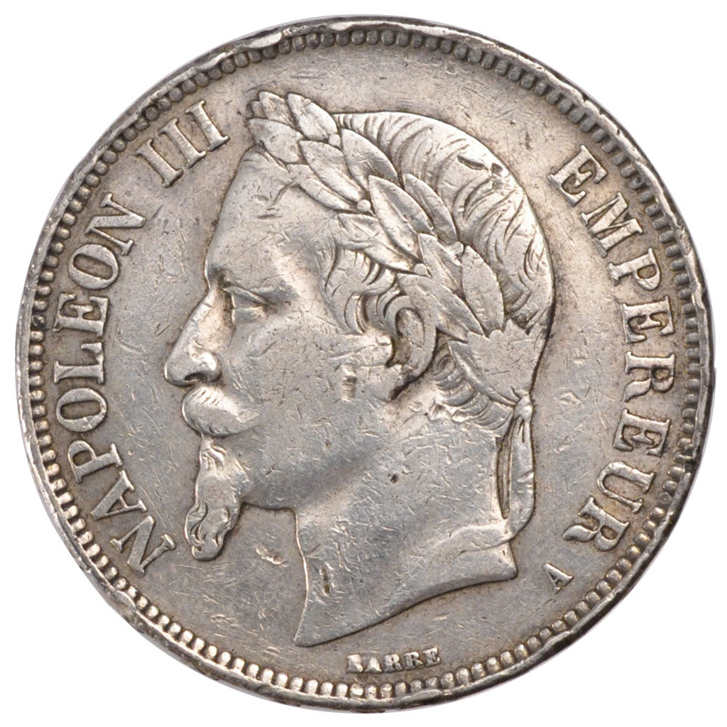 FRANCE, Napoléon III, 5 Francs, 1868, Paris, KM #799.1, EF(40-45), Silver, G...