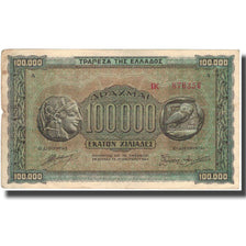 Banknote, Greece, 100,000 Drachmai, 1944, 1944-01-21, KM:125a, VF(30-35)