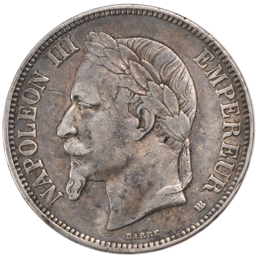 FRANCE, Napoléon III, 5 Francs, 1868, Strasbourg, KM #799.2, EF(40-45), Silver, 