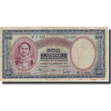 Geldschein, Griechenland, 500 Drachmai, 1939, 1939-01-01, KM:109a, S