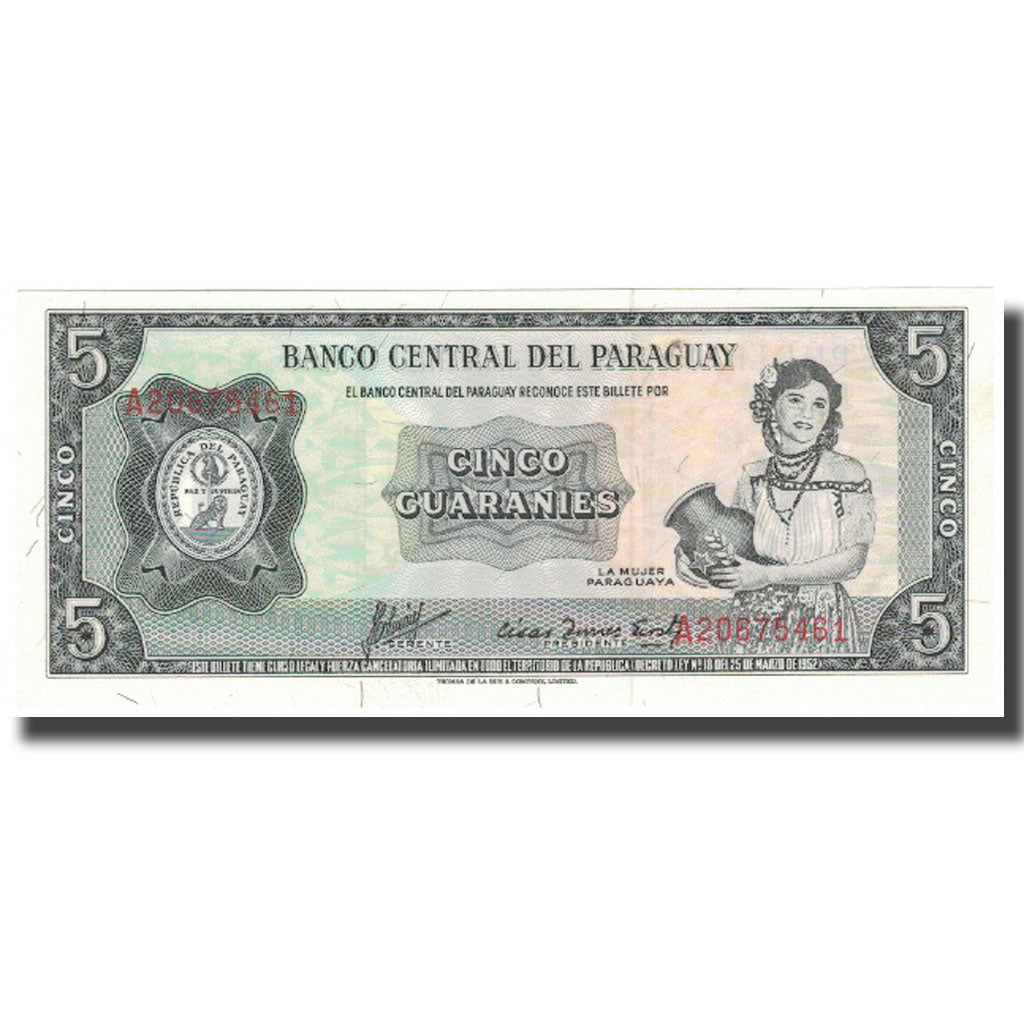 Billete, 5 Guaranies, Paraguay, KM:195a, SC