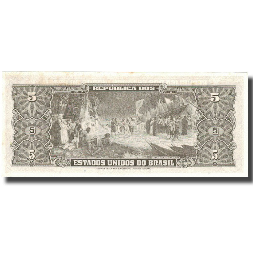 Banknote, Brazil, 5 Cruzeiros, Undated (1953-59), KM:158e, UNC(63)