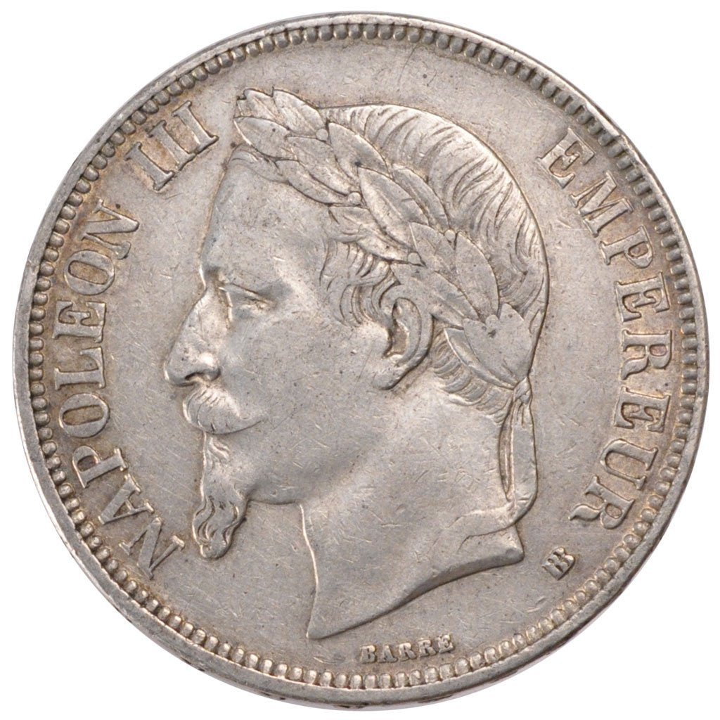 Second Empire, 5 Francs Napoléon III tête laurée