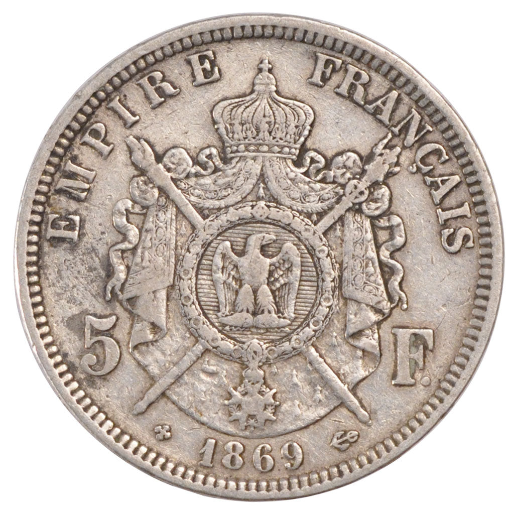 Second Empire, 5 Francs Napoléon III tête laurée