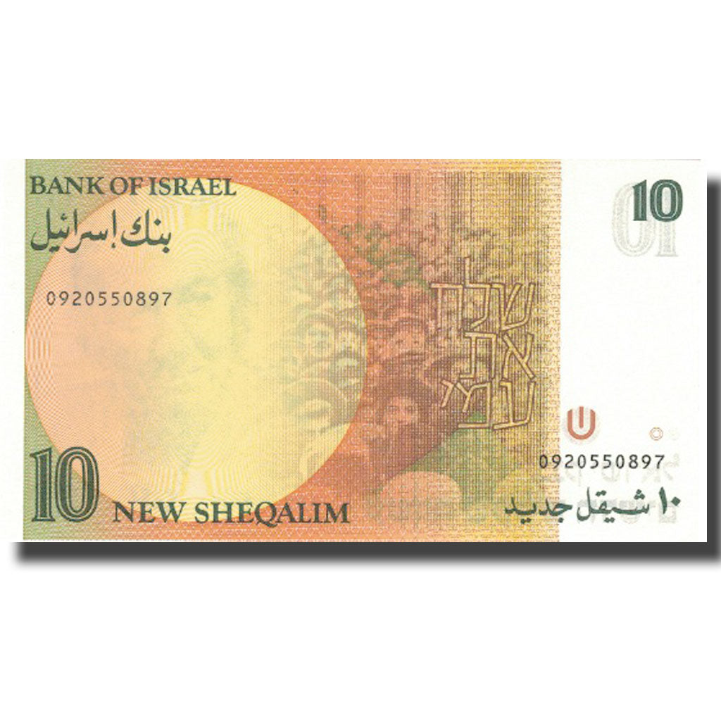 Banknote, Israel, 10 New Sheqalim, 1992, 1992, KM:53c, UNC(63)