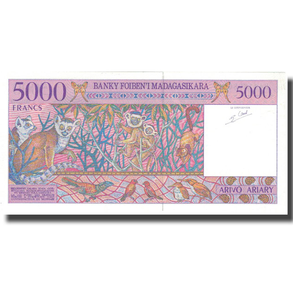 Banknote, Madagascar, 5000 Francs = 1000 Ariary, Undated (1995), KM:78a