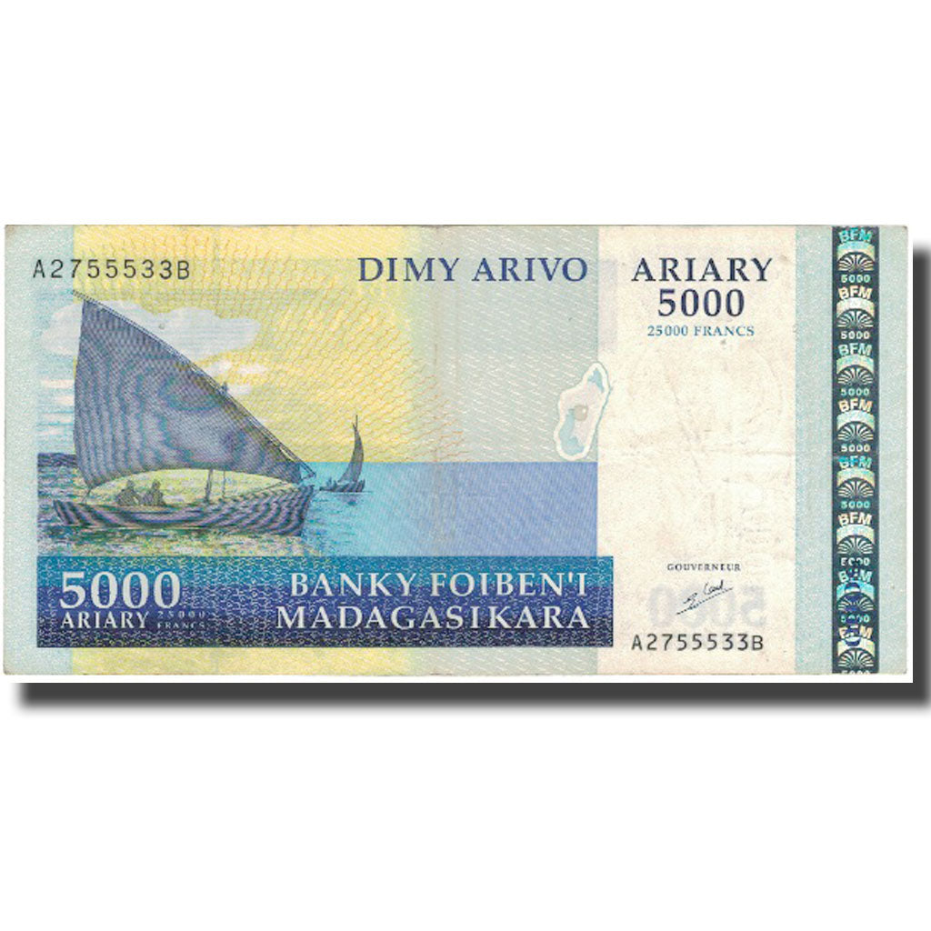 Banknote, Madagascar, 5000 Ariary, Undated (2000), KM:84, EF(40-45)