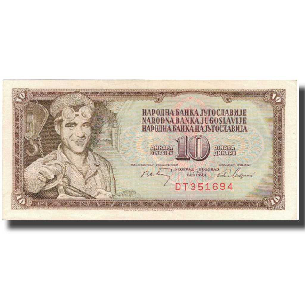 Biljet, Joegoslaviëe, 10 Dinara, 1968, 1968-05-01, KM:82c, TTB